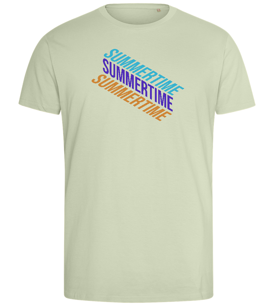 Summertime Text Design - Comfort men's fitted t-shirt_SILESTONE_front