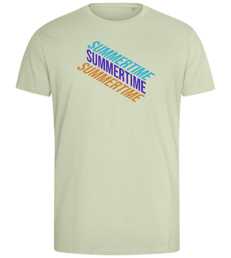 Summertime Text Design - Comfort men's fitted t-shirt_SILESTONE_front