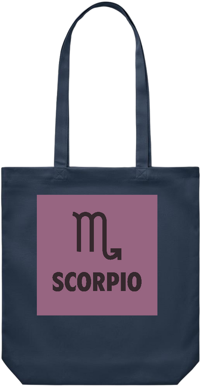 Zodiac Scorpio Design - Premium Canvas colored cotton shopping bag_FRENCH NAVY_front