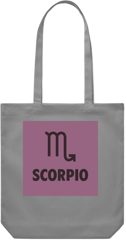 Zodiac Scorpio Design - Premium Canvas colored cotton shopping bag_GREY_front