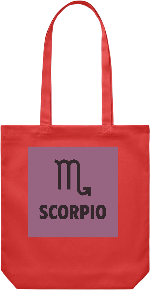 Zodiac Scorpio Design - Premium Canvas colored cotton shopping bag_RED_front