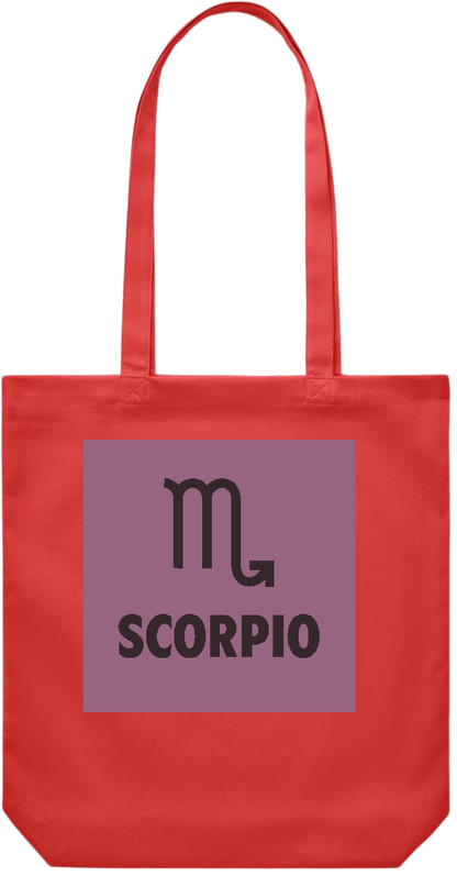 Zodiac Scorpio Design - Premium Canvas colored cotton shopping bag_RED_front