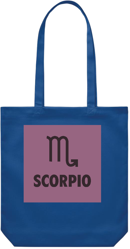 Zodiac Scorpio Design - Premium Canvas colored cotton shopping bag_ROYAL BLUE_front