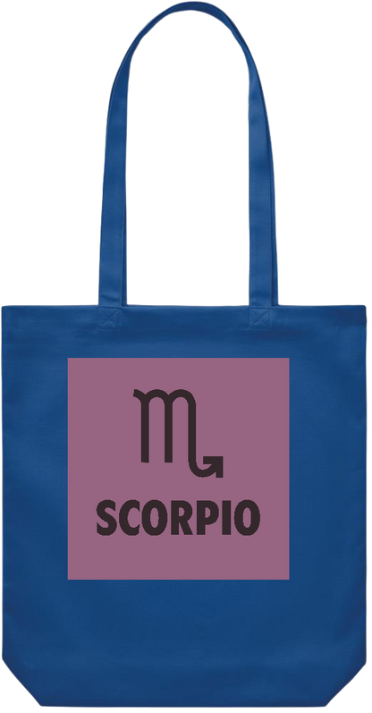 Zodiac Scorpio Design - Premium Canvas colored cotton shopping bag_ROYAL BLUE_front