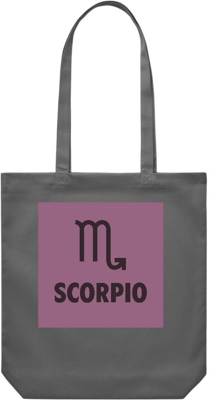 Zodiac Scorpio Design - Premium Canvas colored cotton shopping bag_STONE GREY_front