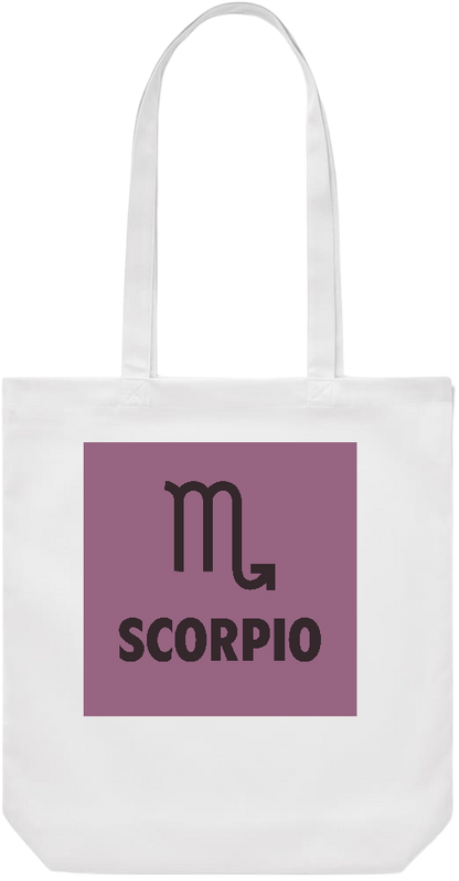 Zodiac Scorpio Design - Premium Canvas colored cotton shopping bag_WHITE_front