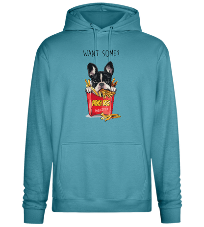 French Fries Design - Premium Essential Unisex Hoodie_POOL BLUE_front