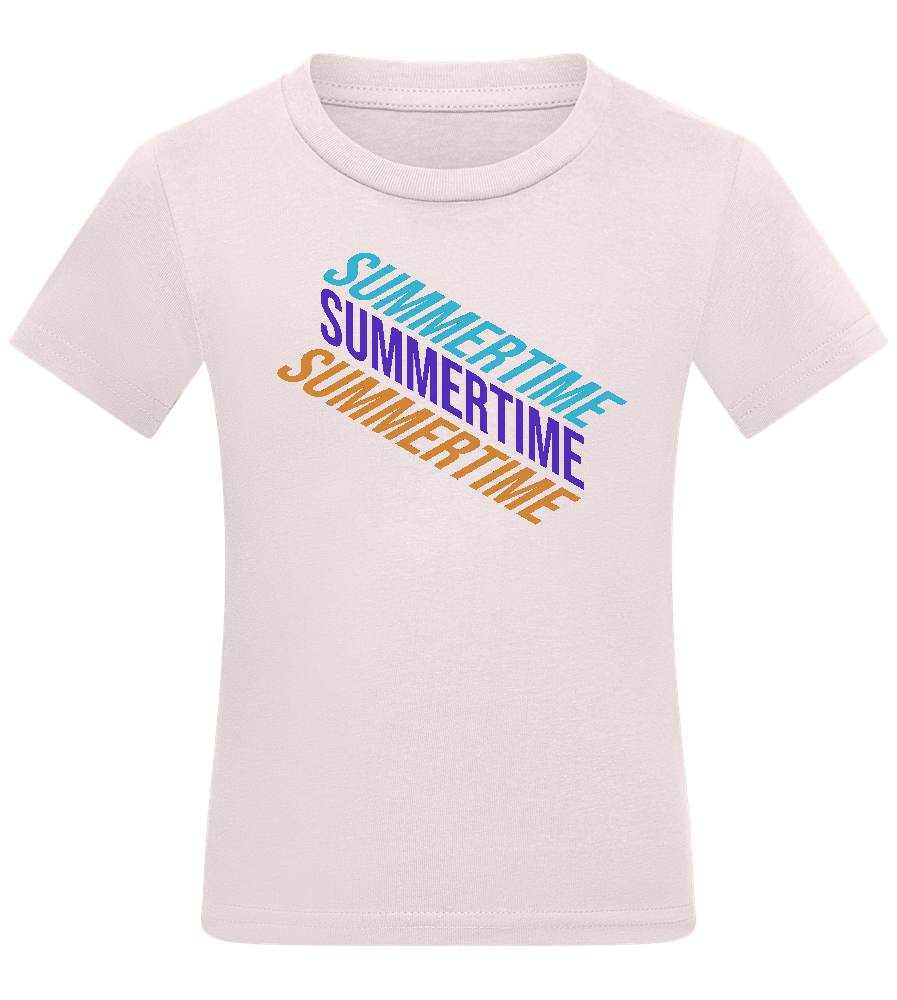 Summertime Text Design - Comfort kids fitted t-shirt_LIGHT PINK_front