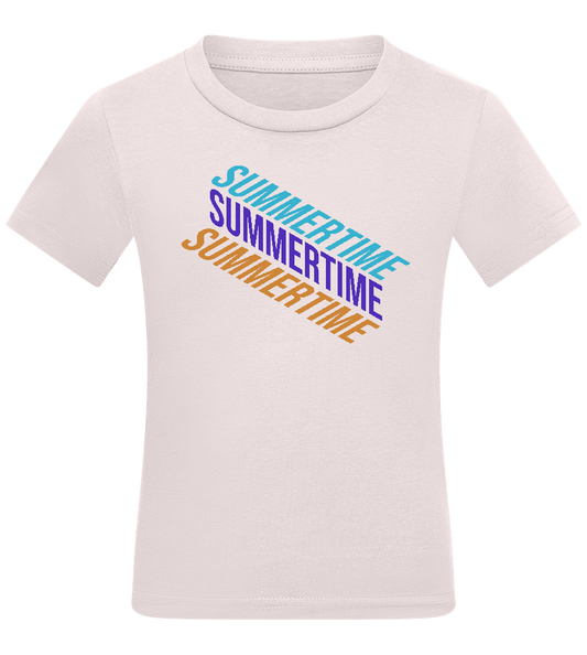 Summertime Text Design - Comfort kids fitted t-shirt_LIGHT PINK_front