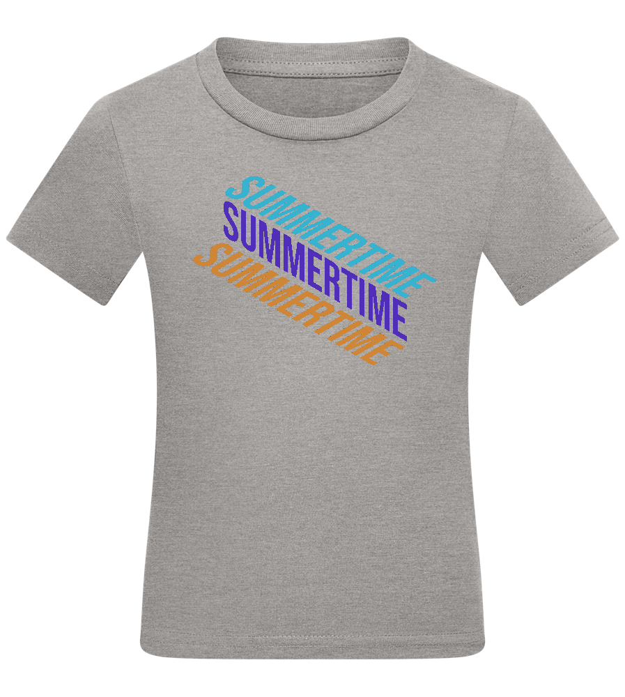 Summertime Text Design - Comfort kids fitted t-shirt_ORION GREY_front