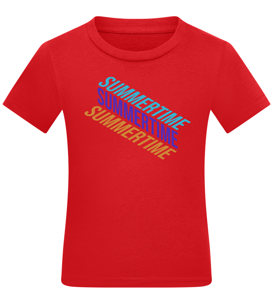 Summertime Text Design - Comfort kids fitted t-shirt_RED_front