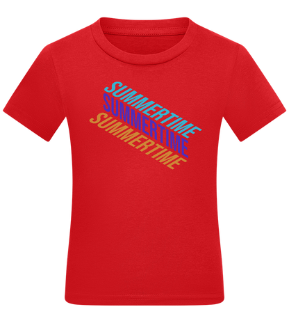 Summertime Text Design - Comfort kids fitted t-shirt_RED_front