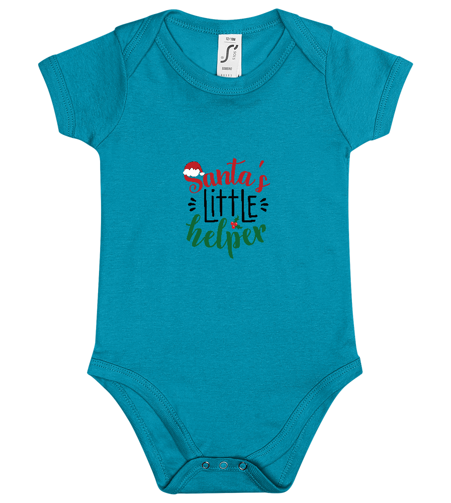 Santa's Little Helper Quote Design - Baby bodysuit_TURQUOISE_front