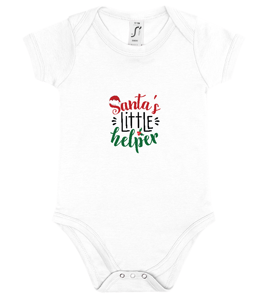 Santa's Little Helper Quote Design - Baby bodysuit_WHITE_front