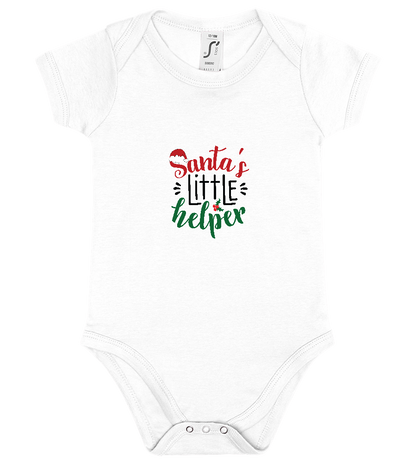 Santa's Little Helper Quote Design - Baby bodysuit_WHITE_front