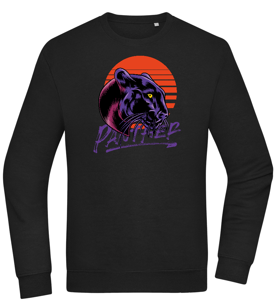 Retro Panther Design - Comfort Essential Unisex Sweater_BLACK_front