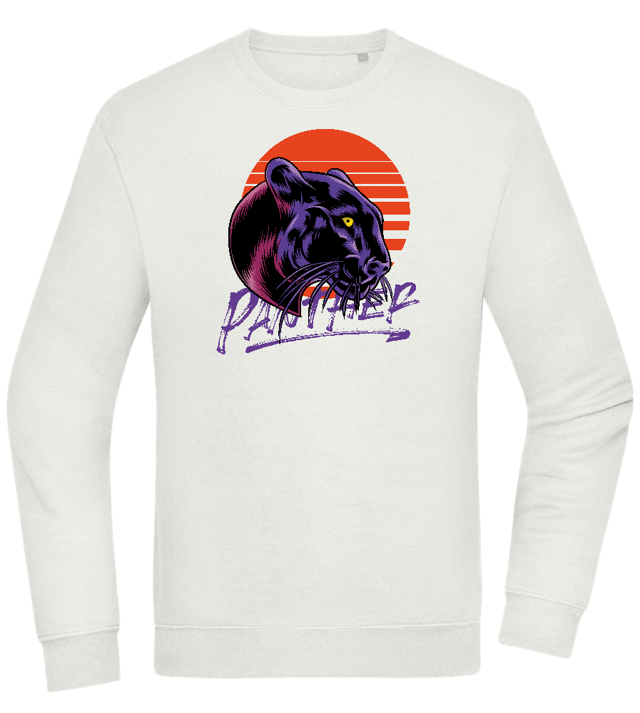 Retro Panther Design - Comfort Essential Unisex Sweater_CREAMY GREEN_front