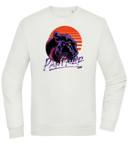 Retro Panther Design - Comfort Essential Unisex Sweater_CREAMY GREEN_front