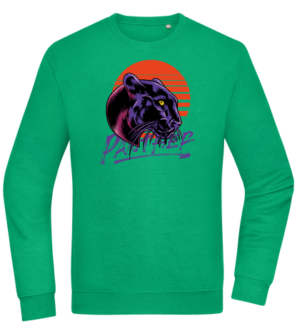 Retro Panther Design - Comfort Essential Unisex Sweater_MEADOW GREEN_front