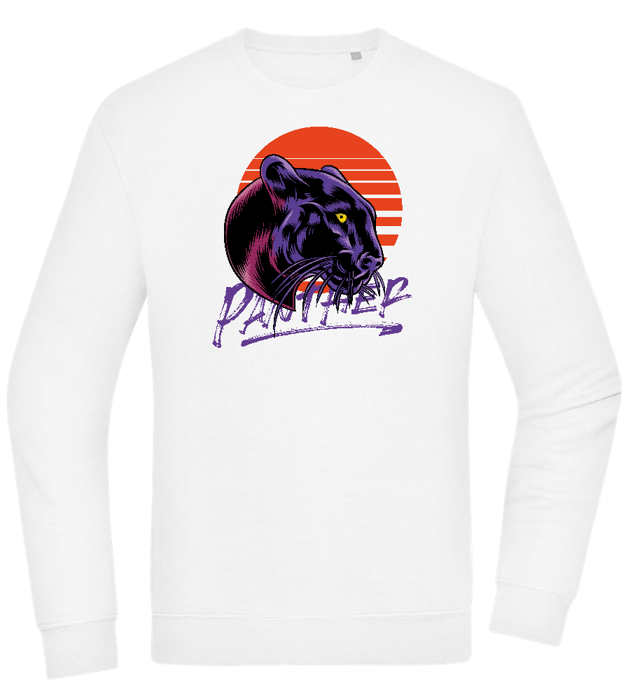 Retro Panther Design - Comfort Essential Unisex Sweater_WHITE_front