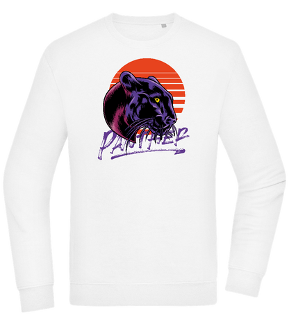 Retro Panther Design - Comfort Essential Unisex Sweater_WHITE_front