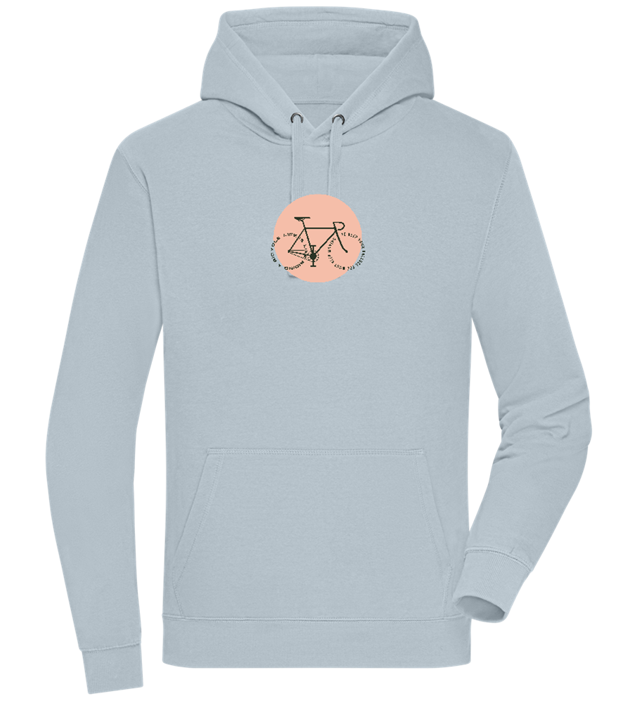 Bicycle Life Keep Moving Design - Premium unisex hoodie_CREAMY BLUE_front