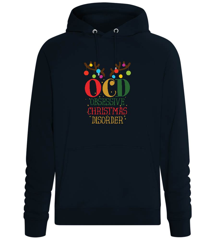 OCD Obsessive Christmas Disorder Design - Comfort unisex hoodie_BLACK_front