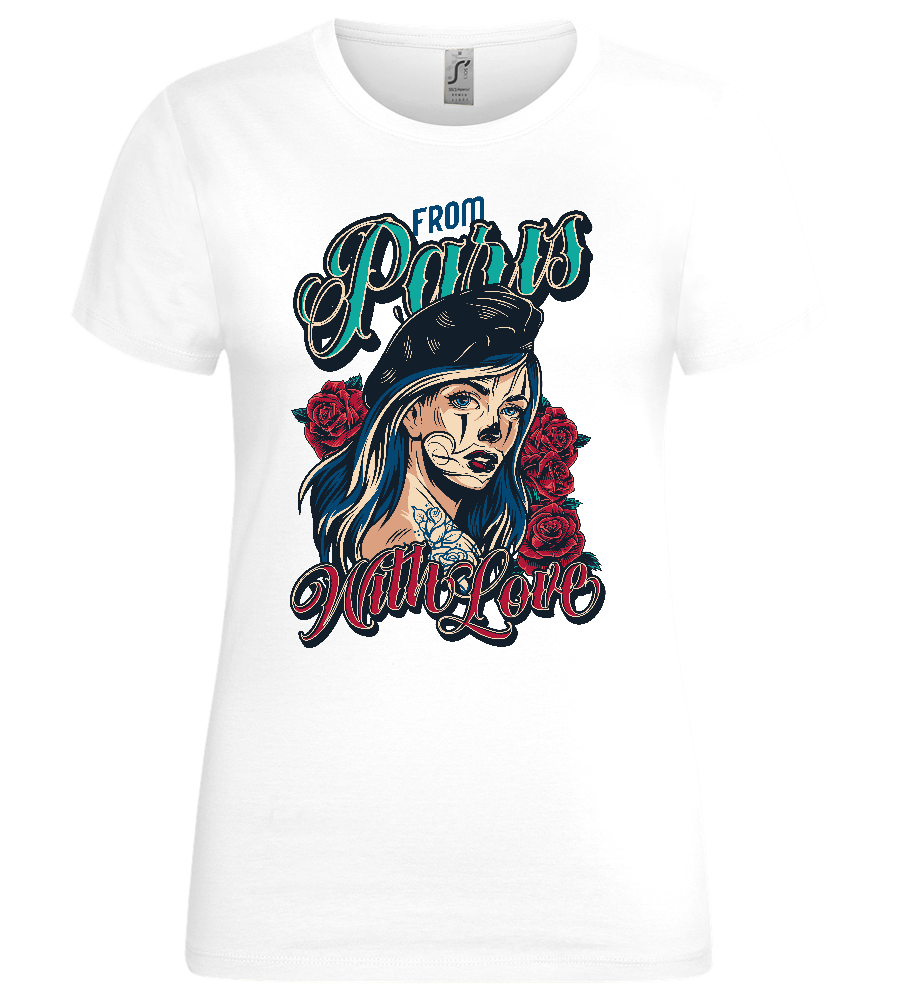 Romance in Paris Design - Premium women's t-shirt_WHITE_front