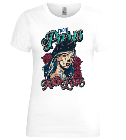 Romance in Paris Design - Premium women's t-shirt_WHITE_front