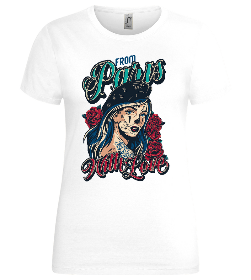 Romance in Paris Design - Premium women's t-shirt_WHITE_front