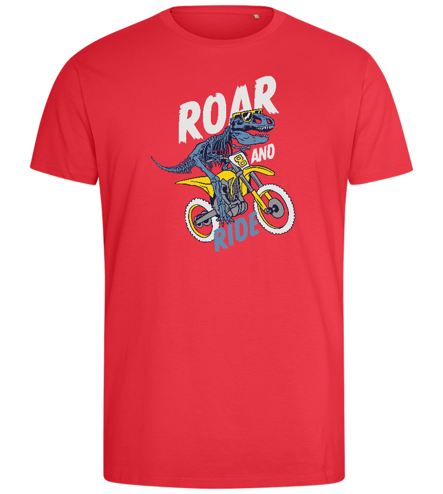 Dino Biker Design - Comfort men's fitted t-shirt_BRIGHT RED_front