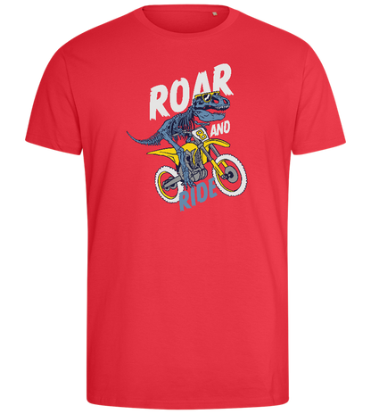 Dino Biker Design - Comfort men's fitted t-shirt_BRIGHT RED_front