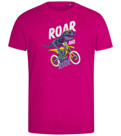 Dino Biker Design - Comfort men's fitted t-shirt_FUCHSIA_front