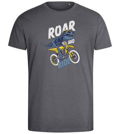 Dino Biker Design - Comfort men's fitted t-shirt_MOUSE GREY_front