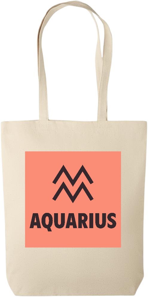 Zodiac Aquarius Design - Premium canvas cotton tote bag_BEIGE_front