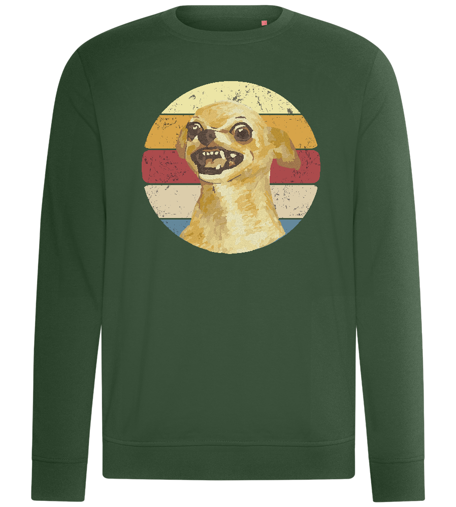 Crazy Chihuahua Design - Comfort unisex sweater_GREEN BOTTLE_front