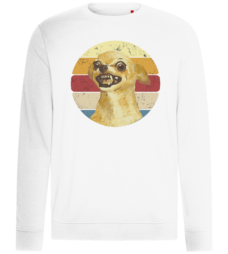 Crazy Chihuahua Design - Comfort unisex sweater_WHITE_front