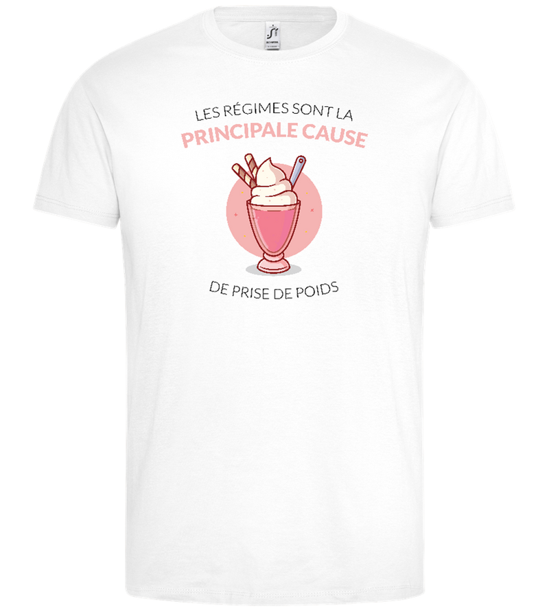 Cause For Weight Gain Design - Premium men's t-shirt_WHITE_front