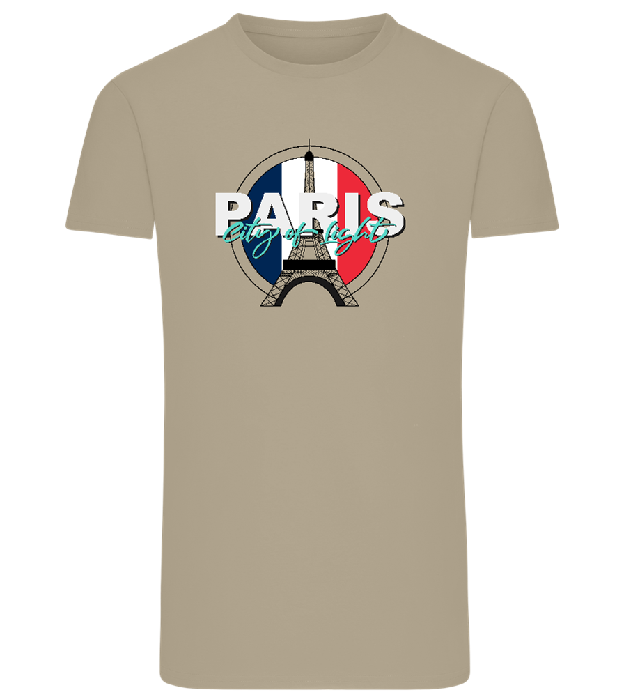 City of Light Design - Comfort men's fitted t-shirt_KHAKI_front