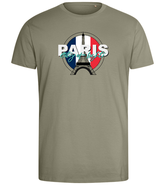 City of Light Design - Comfort men's fitted t-shirt_KHAKI_front