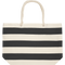 Striped Cotton Beach Bag_BLACK_front