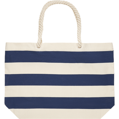 Striped Cotton Beach Bag_BLUE_front