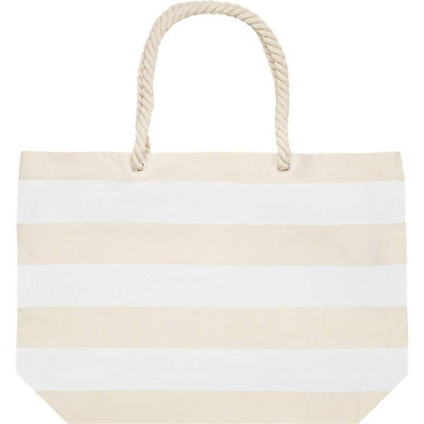 Striped Cotton Beach Bag_WHITE_front