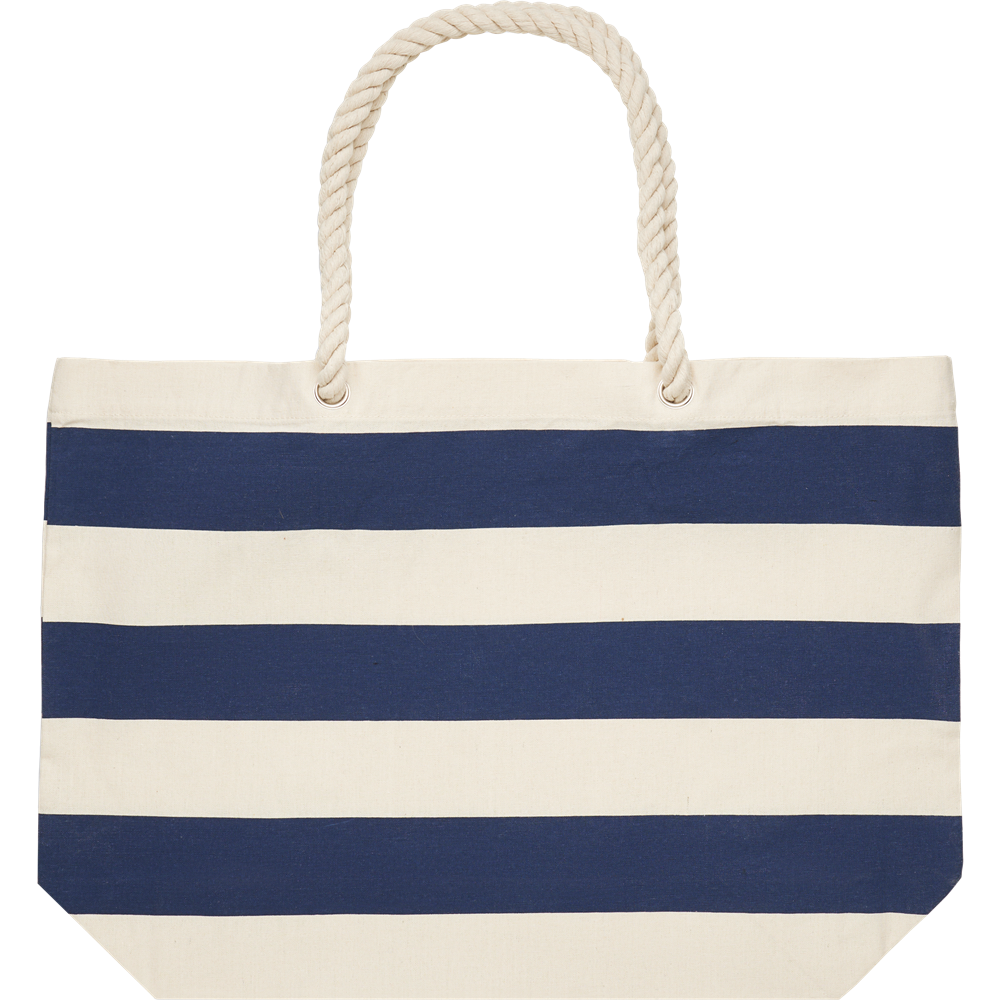 Striped Cotton Beach Bag_BLUE_back