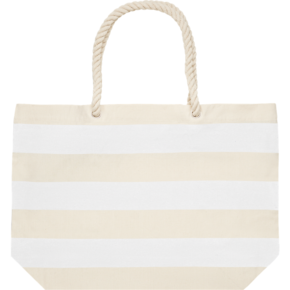 Striped Cotton Beach Bag_WHITE_back