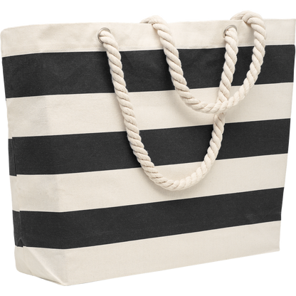 Striped Cotton Beach Bag_BLACK_DETAILEDIMAGE_front_1