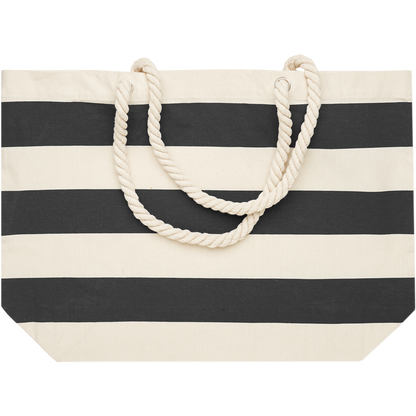 Striped Cotton Beach Bag_BLACK_DETAILEDIMAGE_front_2