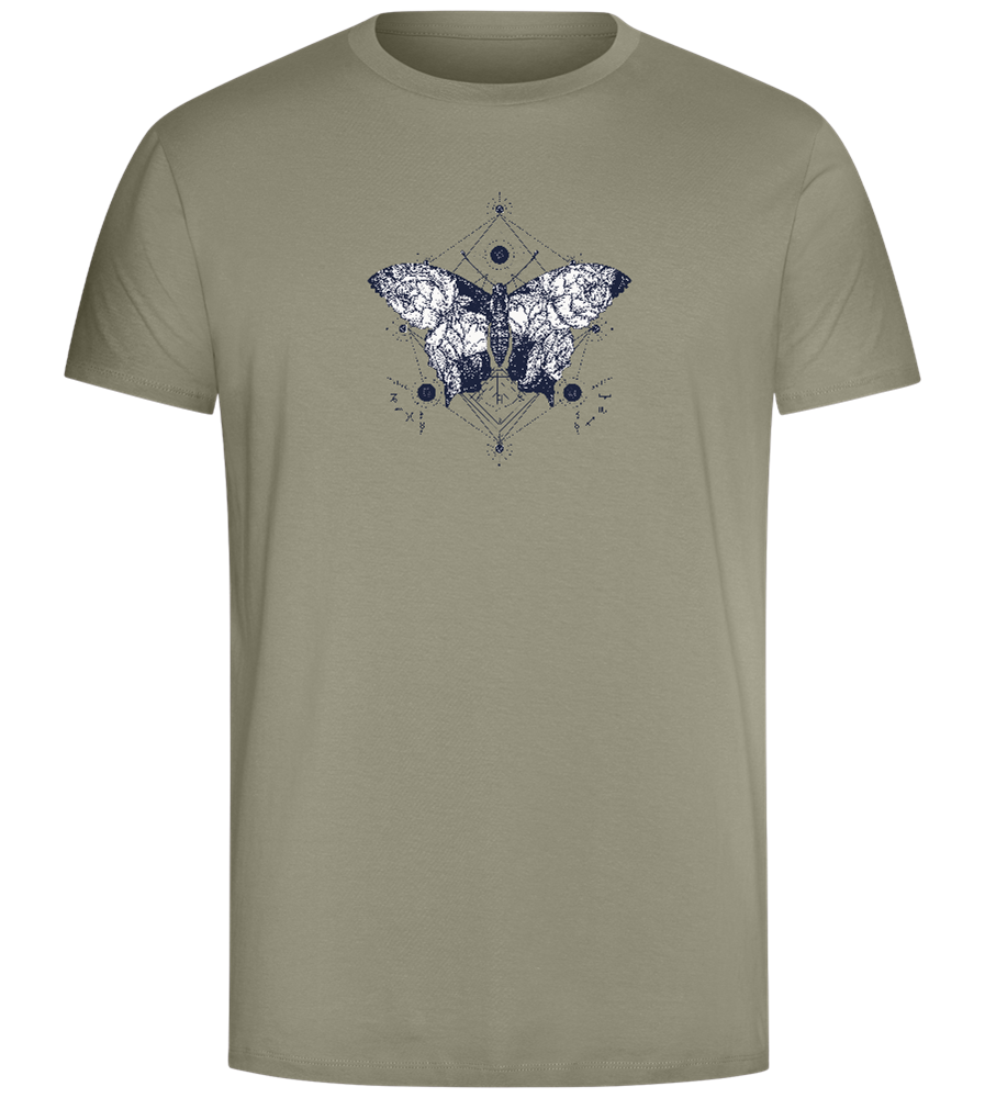 Flowery Butterfly Design - Comfort Unisex T-Shirt_KHAKI_front