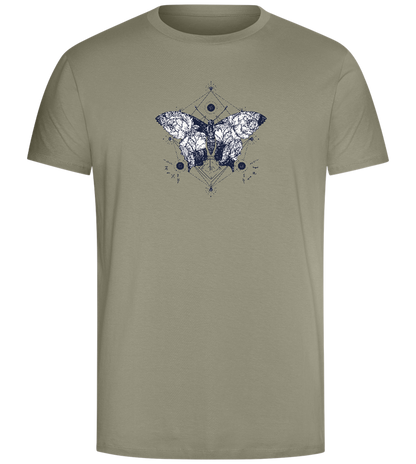 Flowery Butterfly Design - Comfort Unisex T-Shirt_KHAKI_front