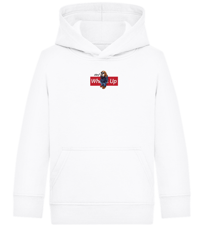 What's Up Dog Design - Comfort Kids Hoodie_WHITE_front